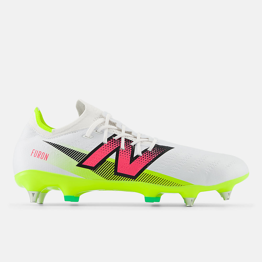 New Balance FURON PRO SG V7+ Shoes White with Hi-lite and Black